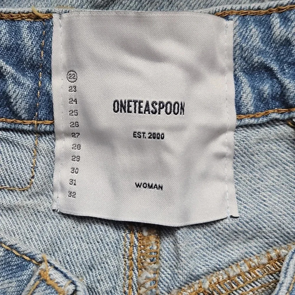 Kansas streetwalkers in light blue denim by One teaspoon high waist shorts sz 22 - Picture 3 of 7